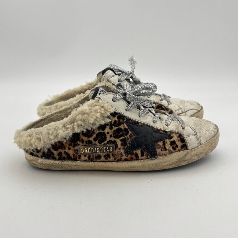 Golden Goose Superstar Sabot Sneakers Slides Shearling Lined Women's 37 US 7 - Picture 3 of 14